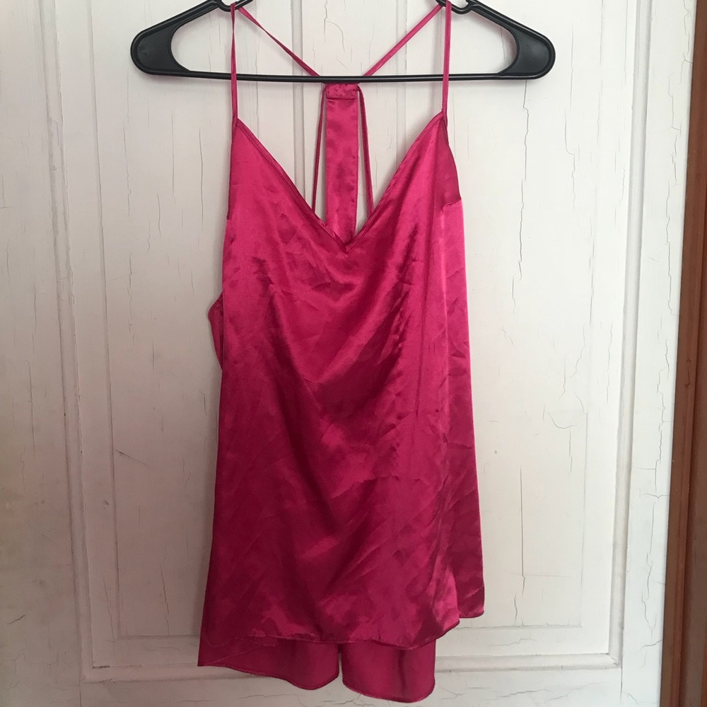 Pink silk tank